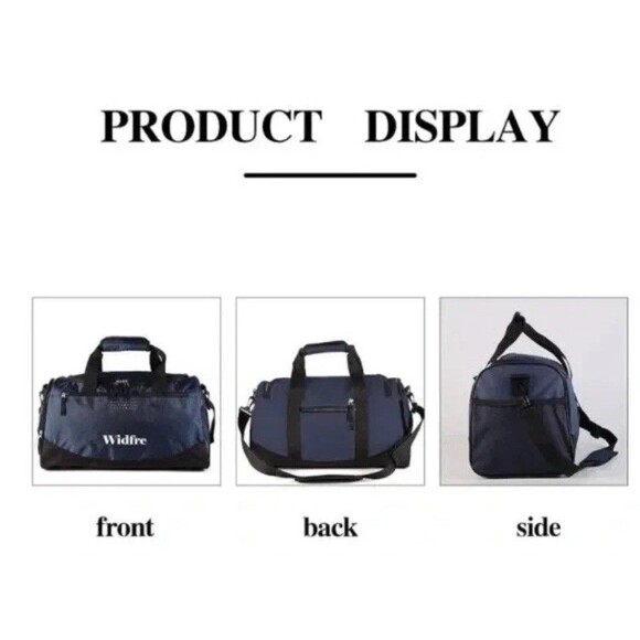 Widfre Gym Travel Duffel Bag with Shoe Compartment‎ Navy Blue NEW - Picture 2 of 12